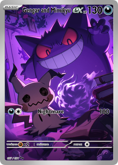 Gengar and Mimikyu Fan Art Card
