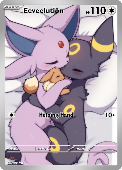 Espeon, Umbreon and Eevee Fan Art Card